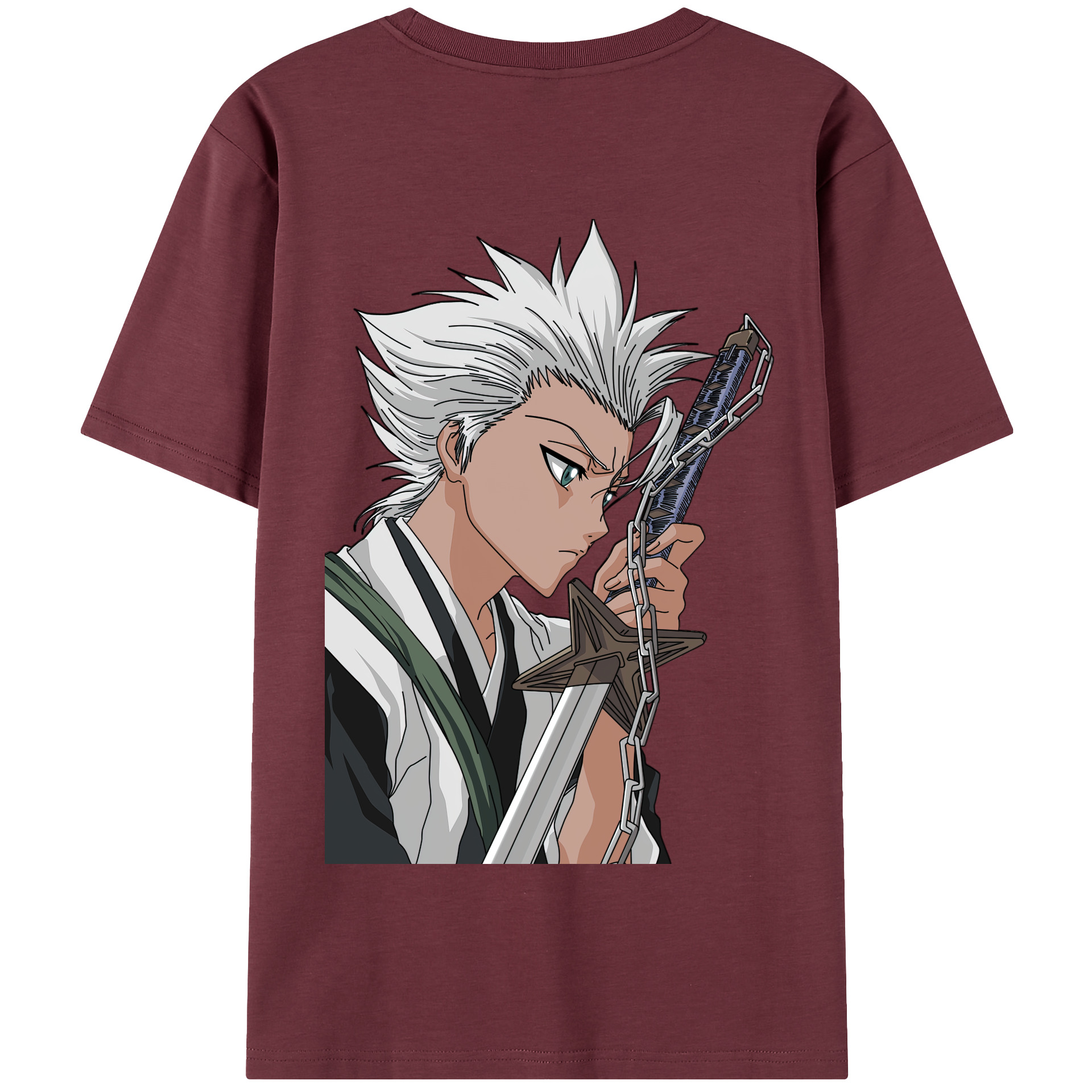 （画像用） ブリーチ 日番谷冬獅郎（ひつがや とうしろう） BLEACH Hitsugaya Toushirou 綿100％半袖Tシャツ（背面プリント）